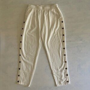 Women's Off-White Cotton "Linen Style" Pants Size M